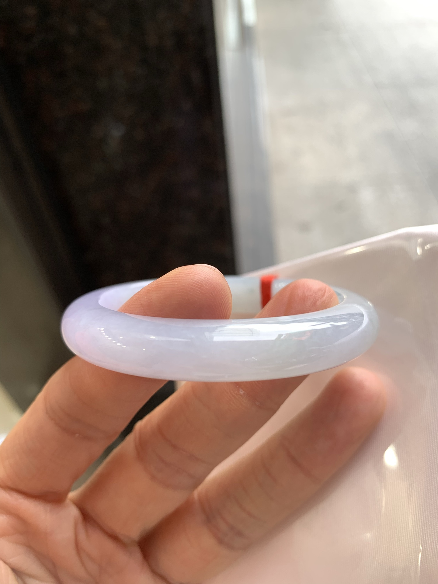 正圈粉紫 微细纹 尺寸：49/9.6/8 小圈口