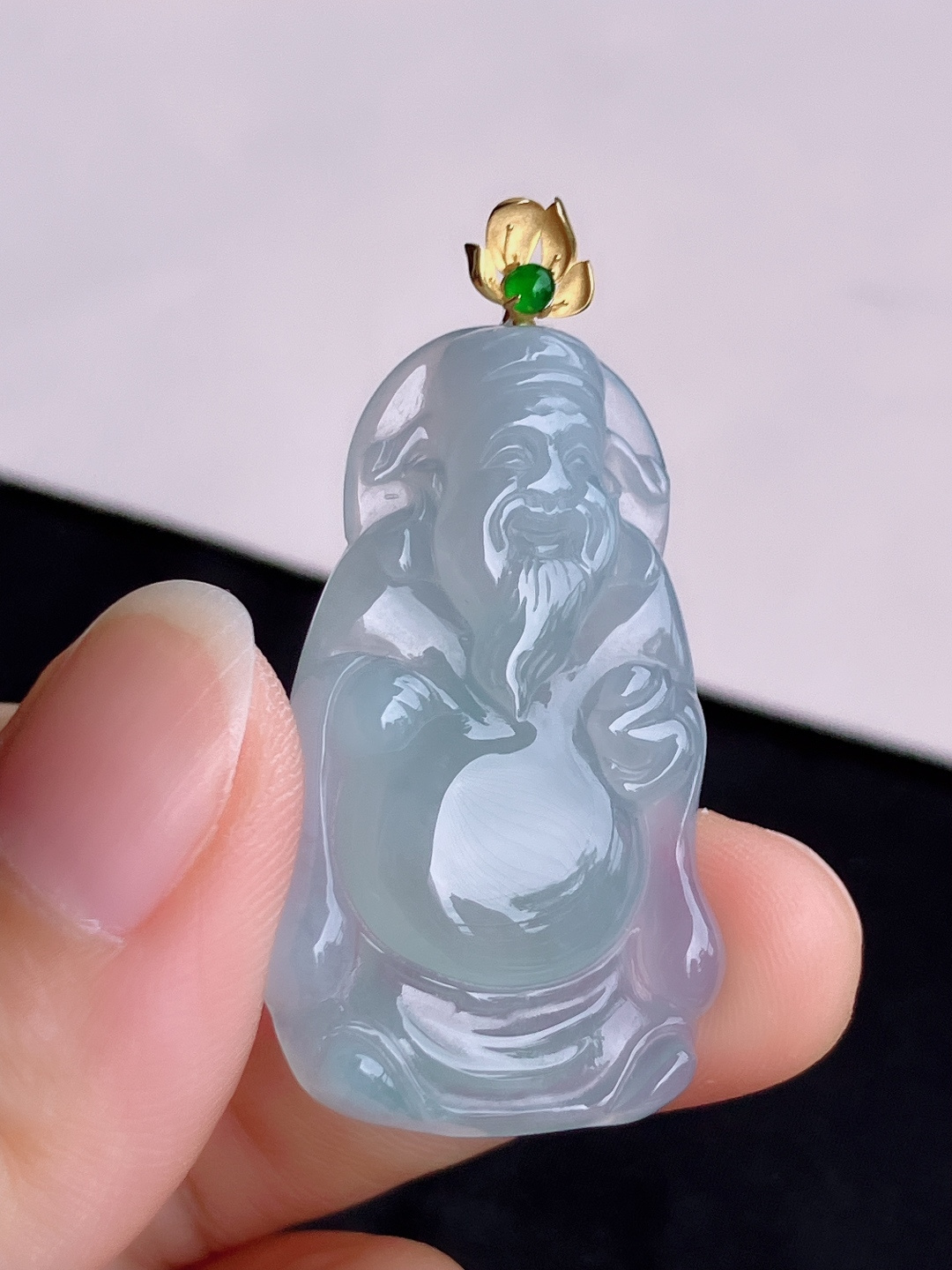 底色财神到，晶莹剔透，尺寸38.8/23/6/自然光实拍