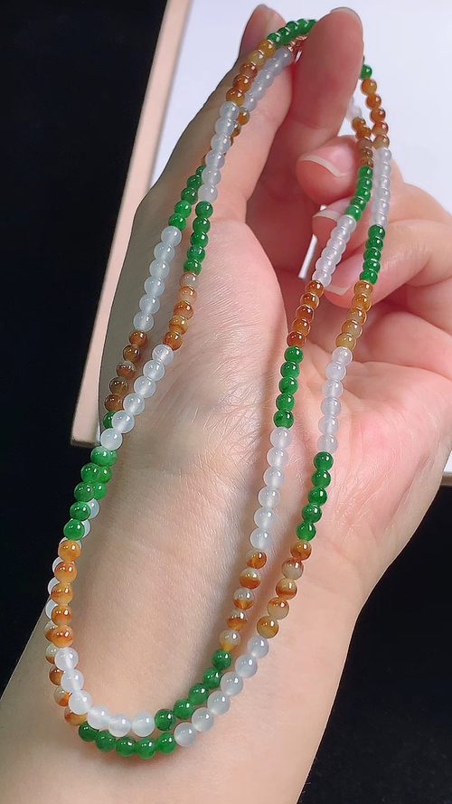 三彩项链，尺寸:3.3-3.3mm 6