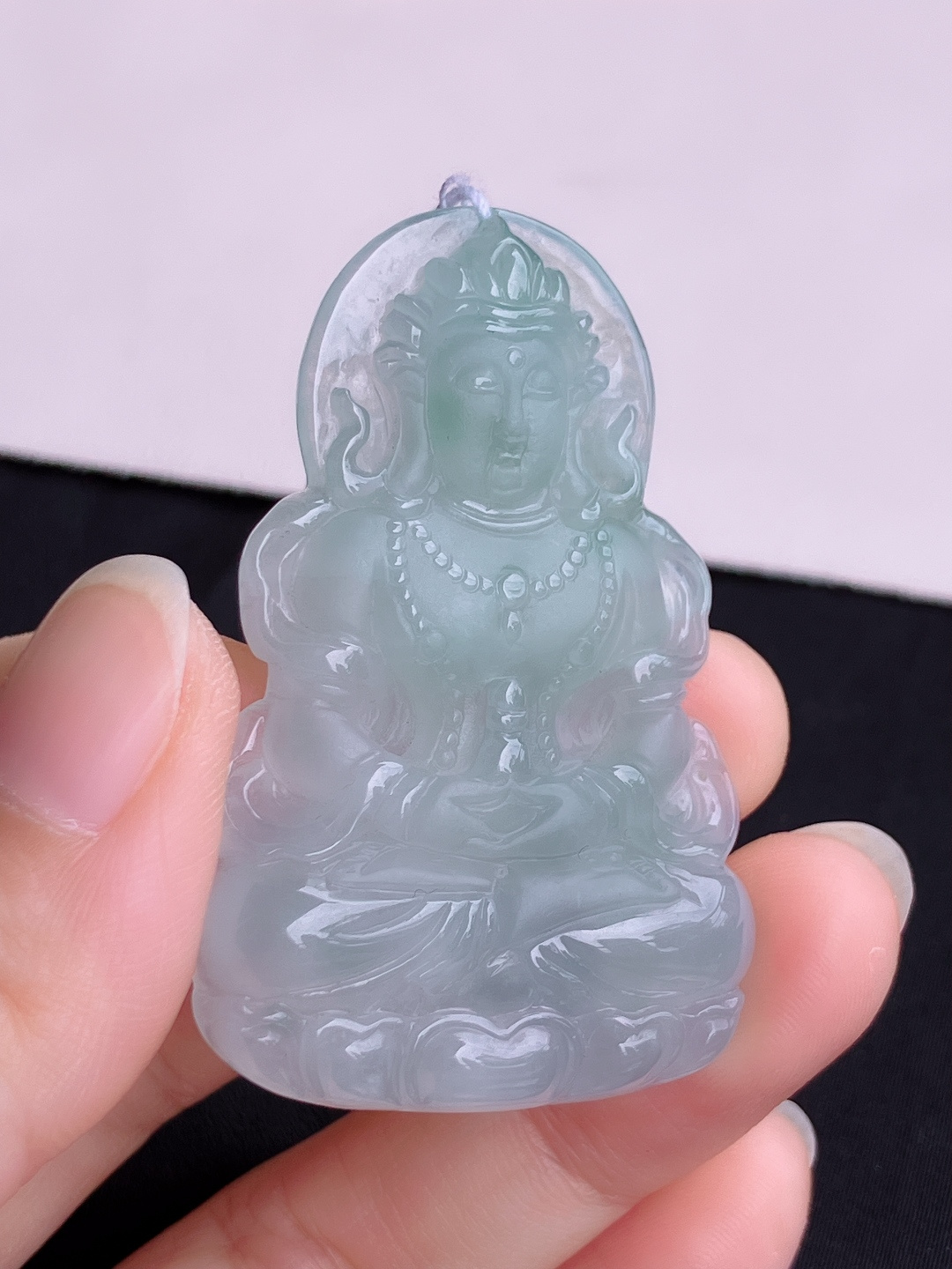 底色度母，晶莹剔透，尺寸52.8/35/7/自然光实拍