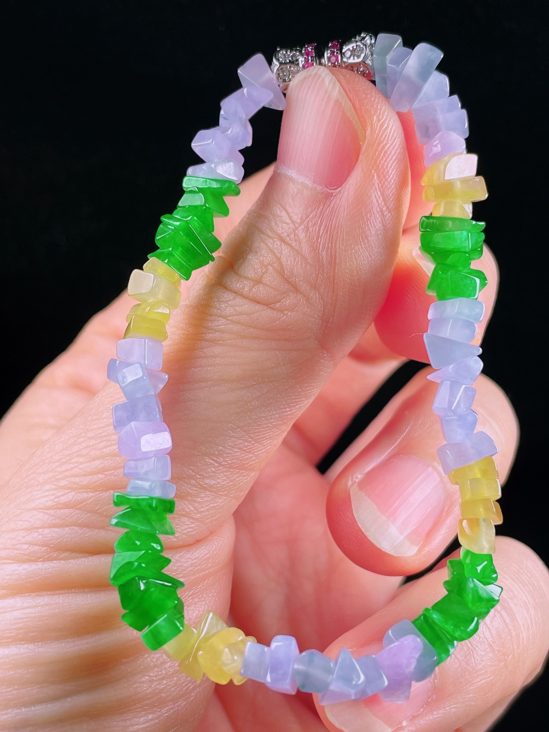 ️多彩手串，老种起光，细底通透，尺寸：8/5.7mm0610