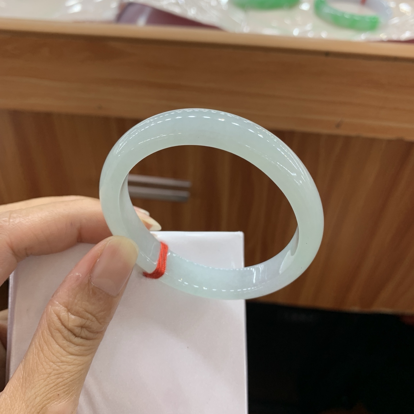 060901MMJ 冰底色贵妃翡翠手镯 54.3-48-11.2-6.9