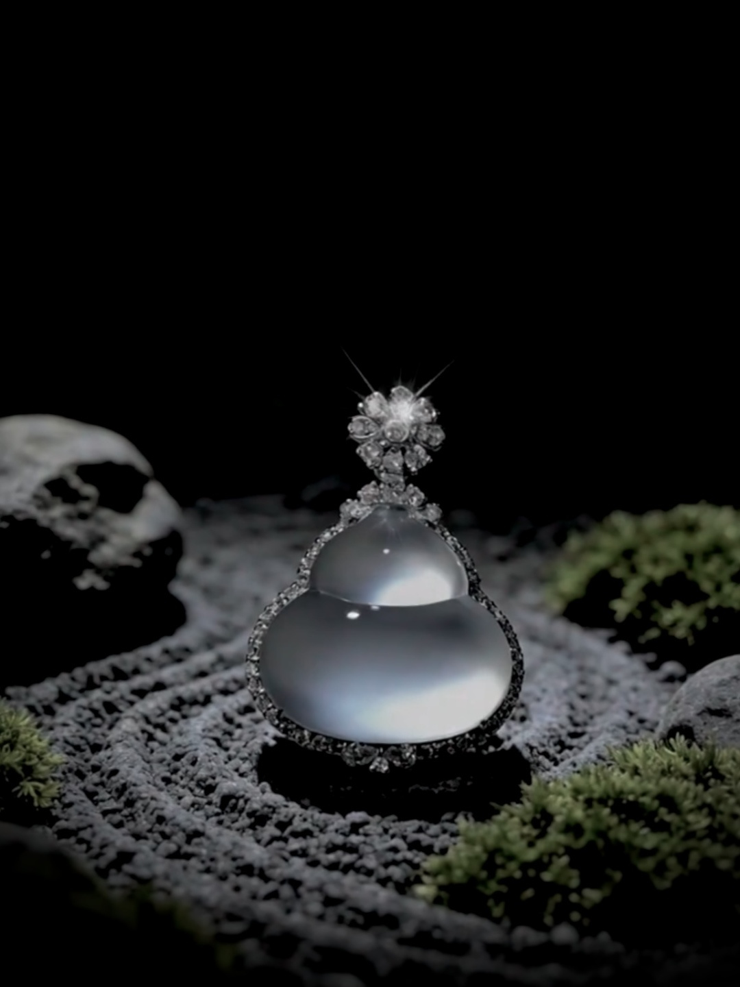 ️ 【福禄】，茅台白高品质葫芦。裸石14.8-15.3-3.225-17.5-8.8mm，4.27g，18K金，南非钻