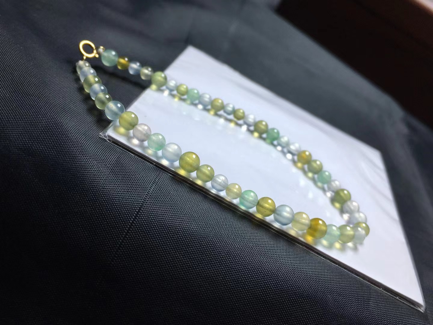 冰起莹手链，卡4.2～3.5mm，46颗，种好，起莹，通透，光好，颗颗精选