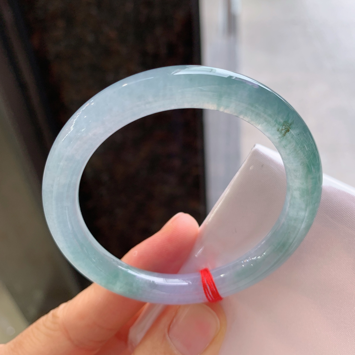 圆条冰蓝水 有纹 尺寸：51/8.2 小圈口