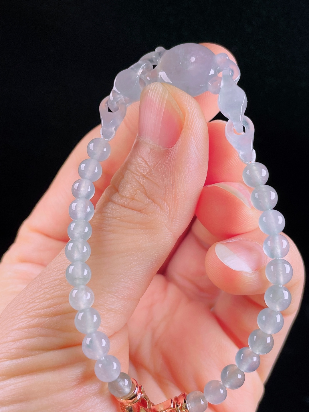️冰种手串，老种起光，细底通透，尺寸：13/5.9mm0611