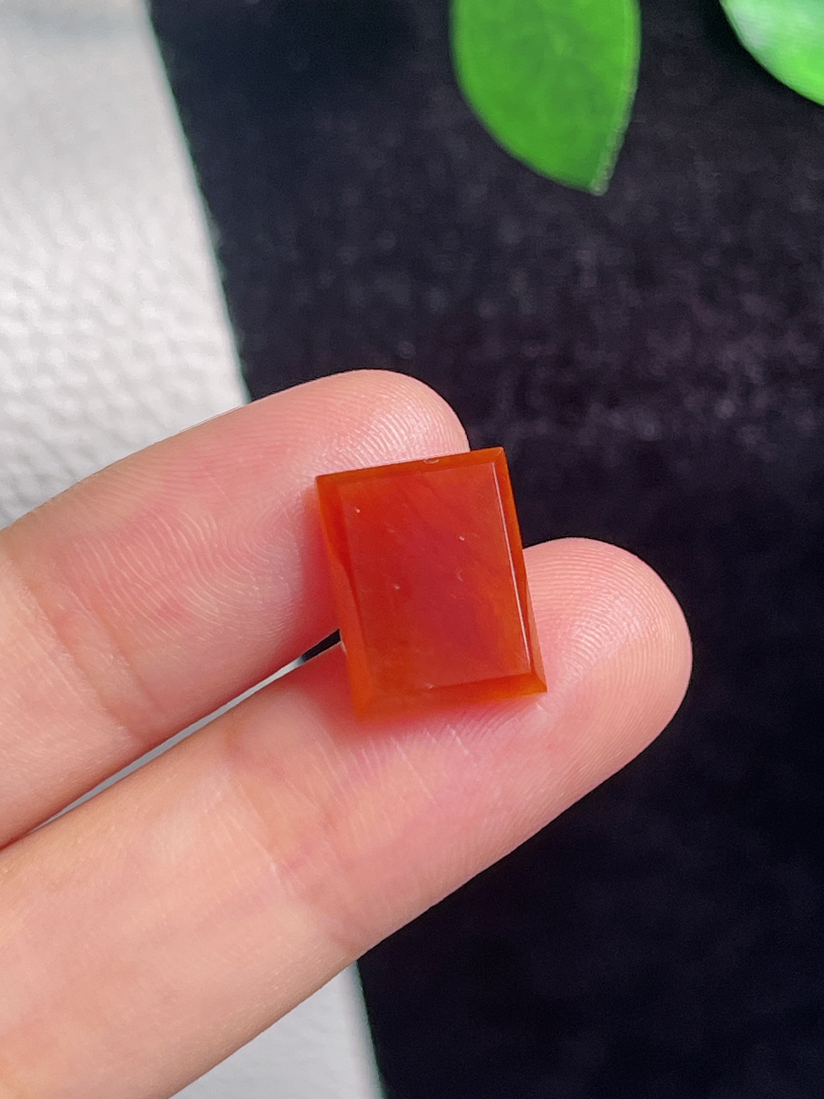 翡翠方形冰糯红翡