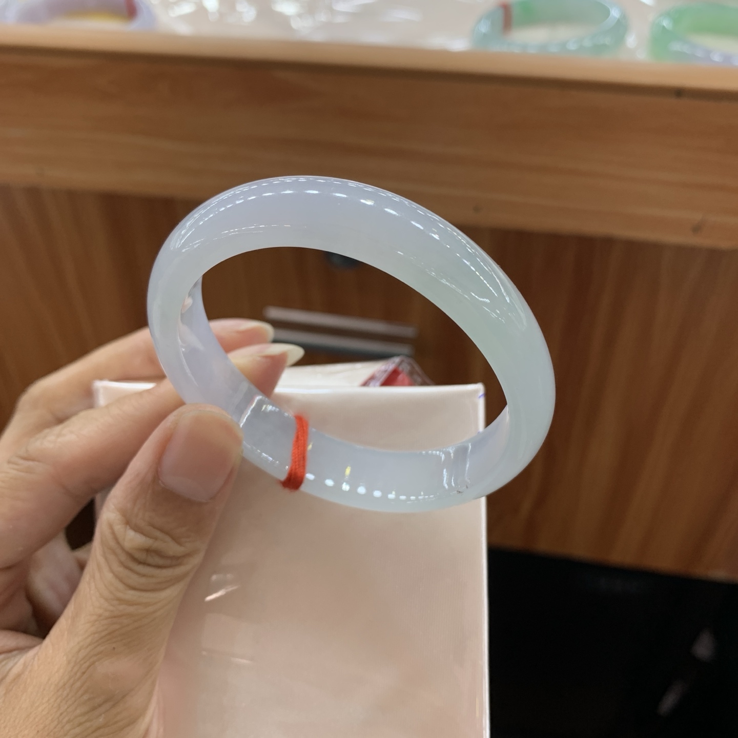 飘花贵妃翡翠手镯 56-48.3-12.2-6.8