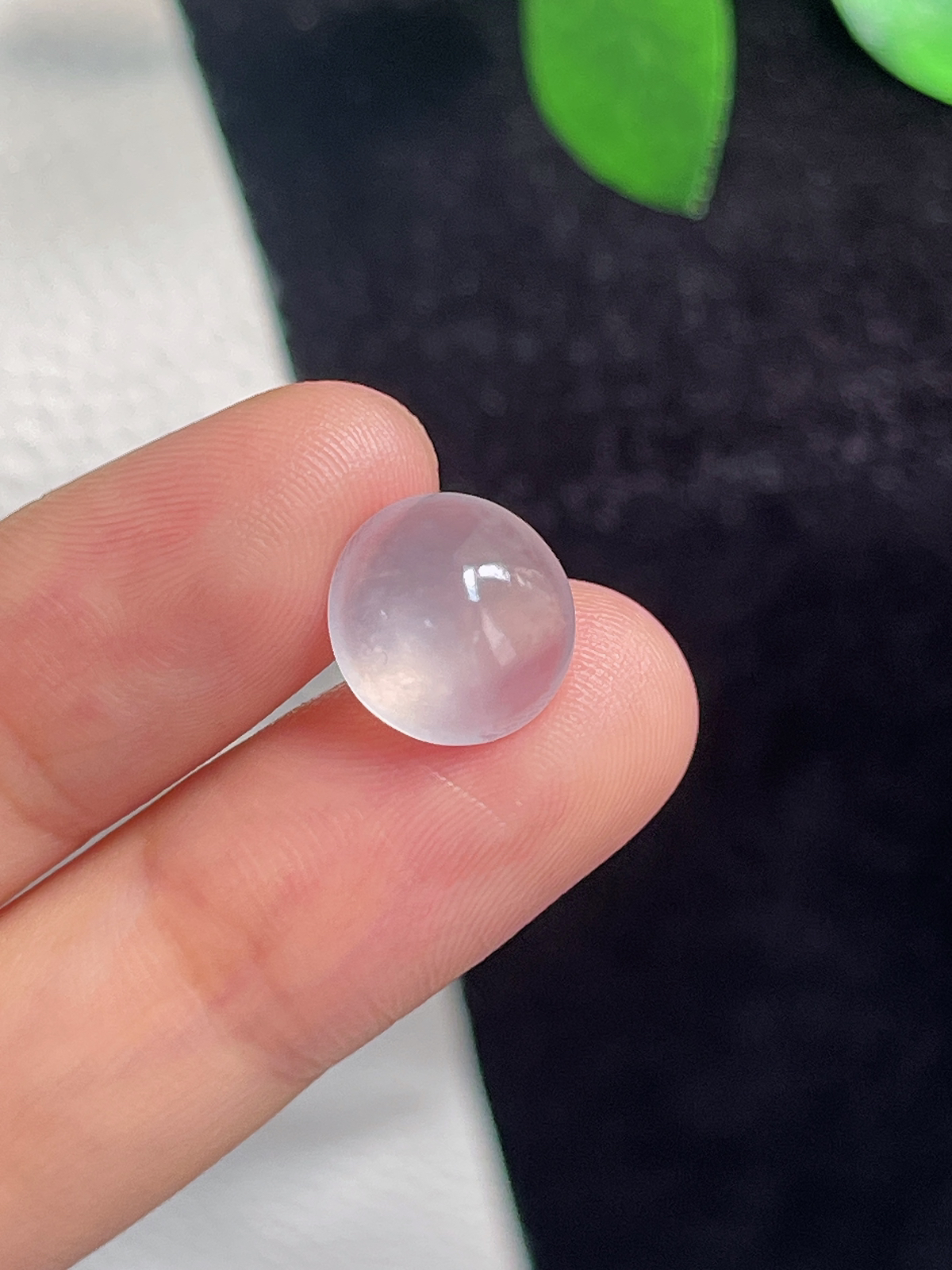 翡翠冰种白色戒面