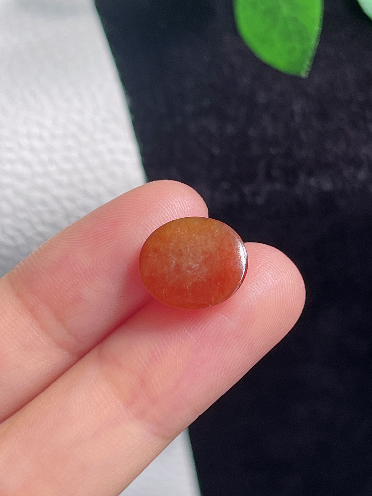 翡翠冰糯红翡蛋面