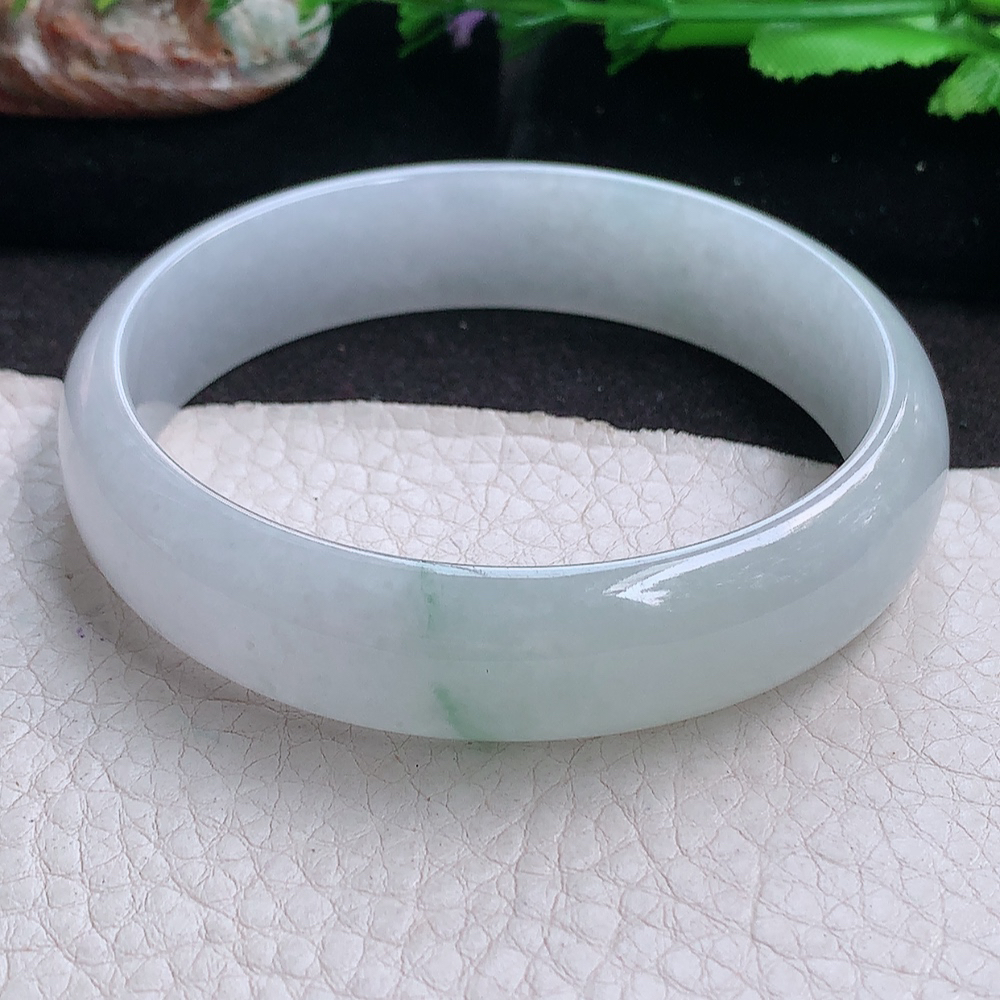 ee大圈口62.5*15.3*6.5轮胎镯 缅甸翡翠a货玉手镯 飘花胶感大气正圈玉手环