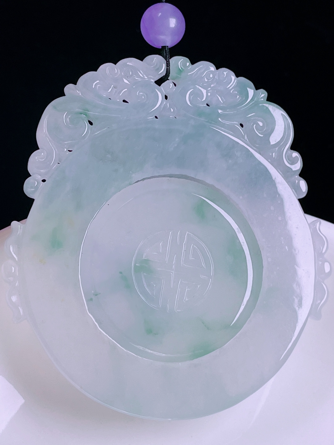 ️冰种福贝，老种起光，细底通透，尺寸：52.2/48/3.8mm0612
