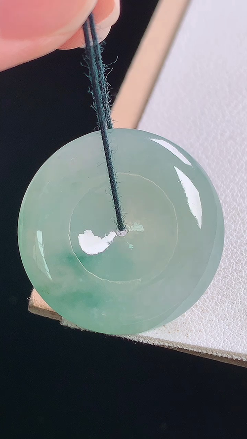 冰飘花平安扣，无裂，尺寸:27.0-5.6mm