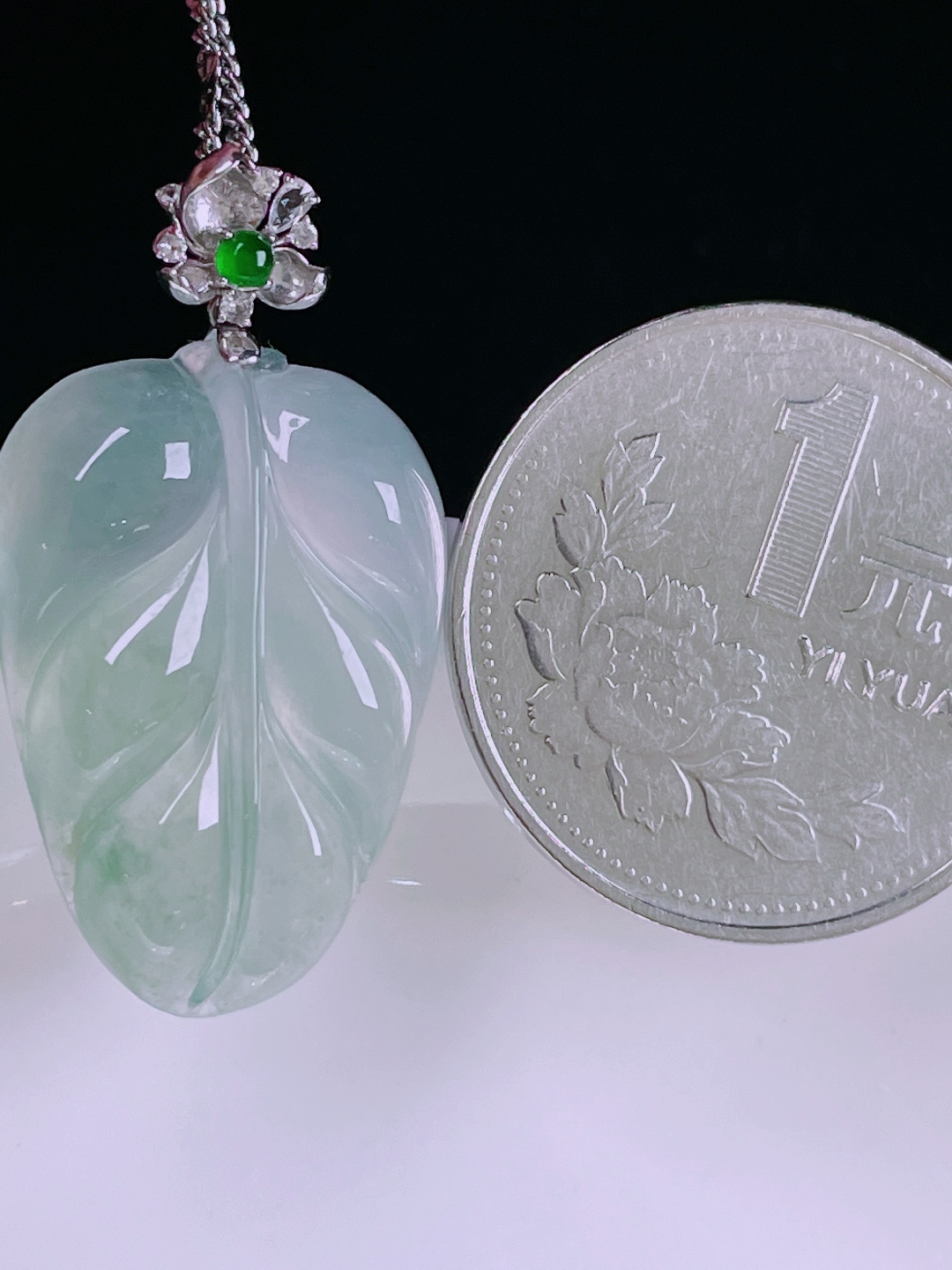 ️冰种树叶，老种起光，细底通透，尺寸：32.4/17.7/5.5mm0612