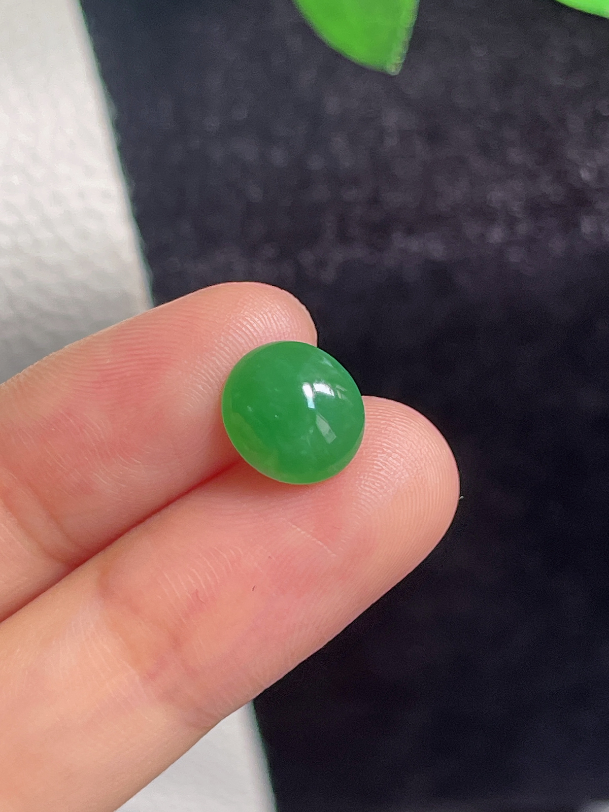 翡翠冰糯种绿色戒面