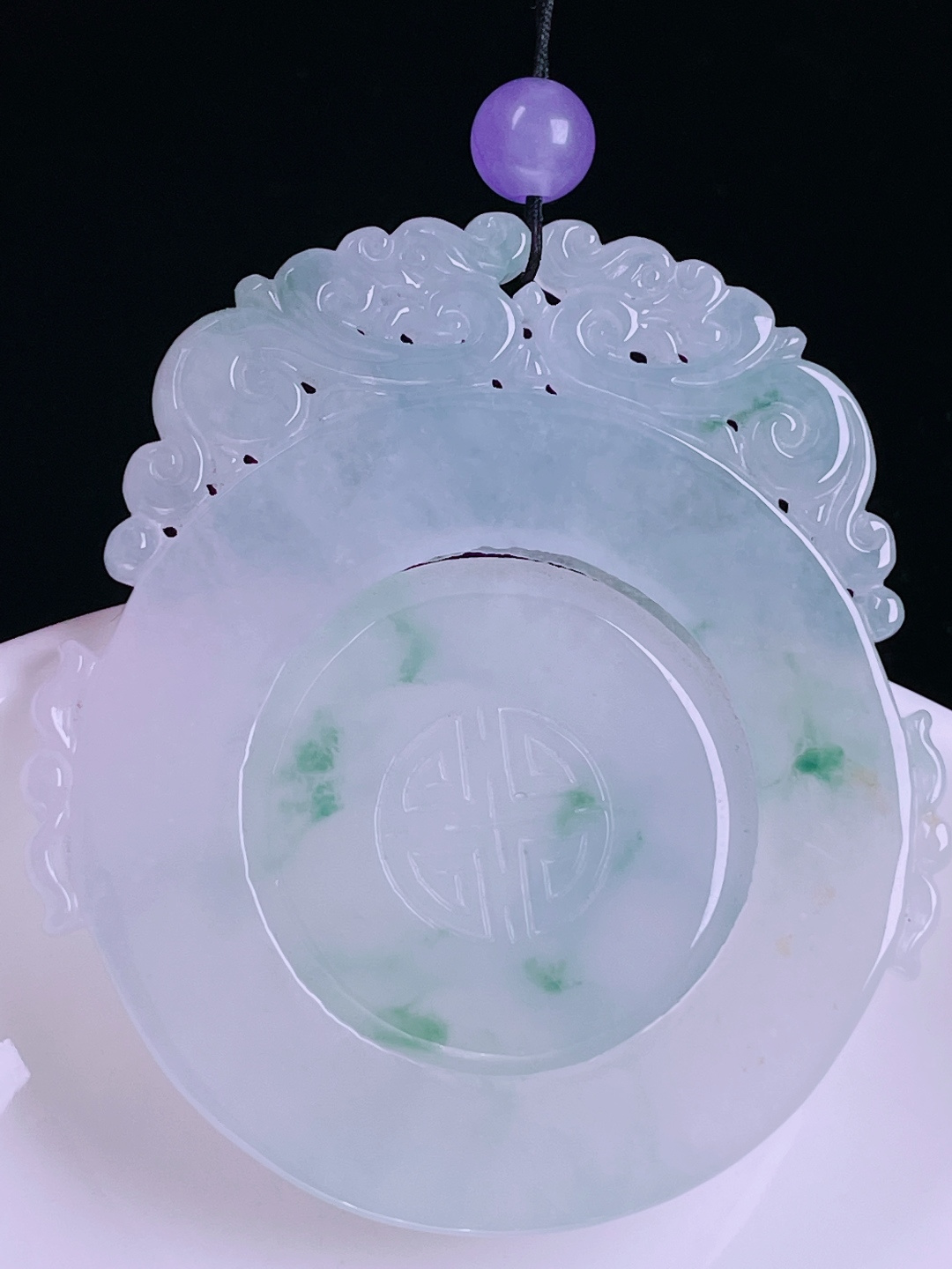 ️冰种福贝，老种起光，细底通透，尺寸：52.2/48/3.8mm0612