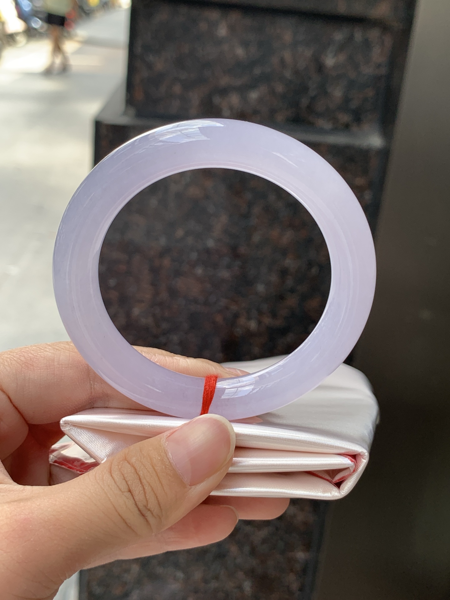 冰紫圆条 54.7-10.5-10 0611-N970 打灯棉线，底妆冰润细腻，种水很好，渐变冰紫底