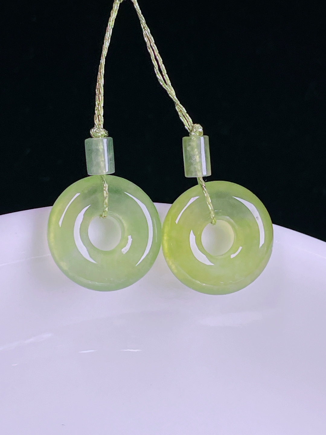 ️冰黄耳坠，老种起光，细底通透，尺寸：11.5/3.2mm0612