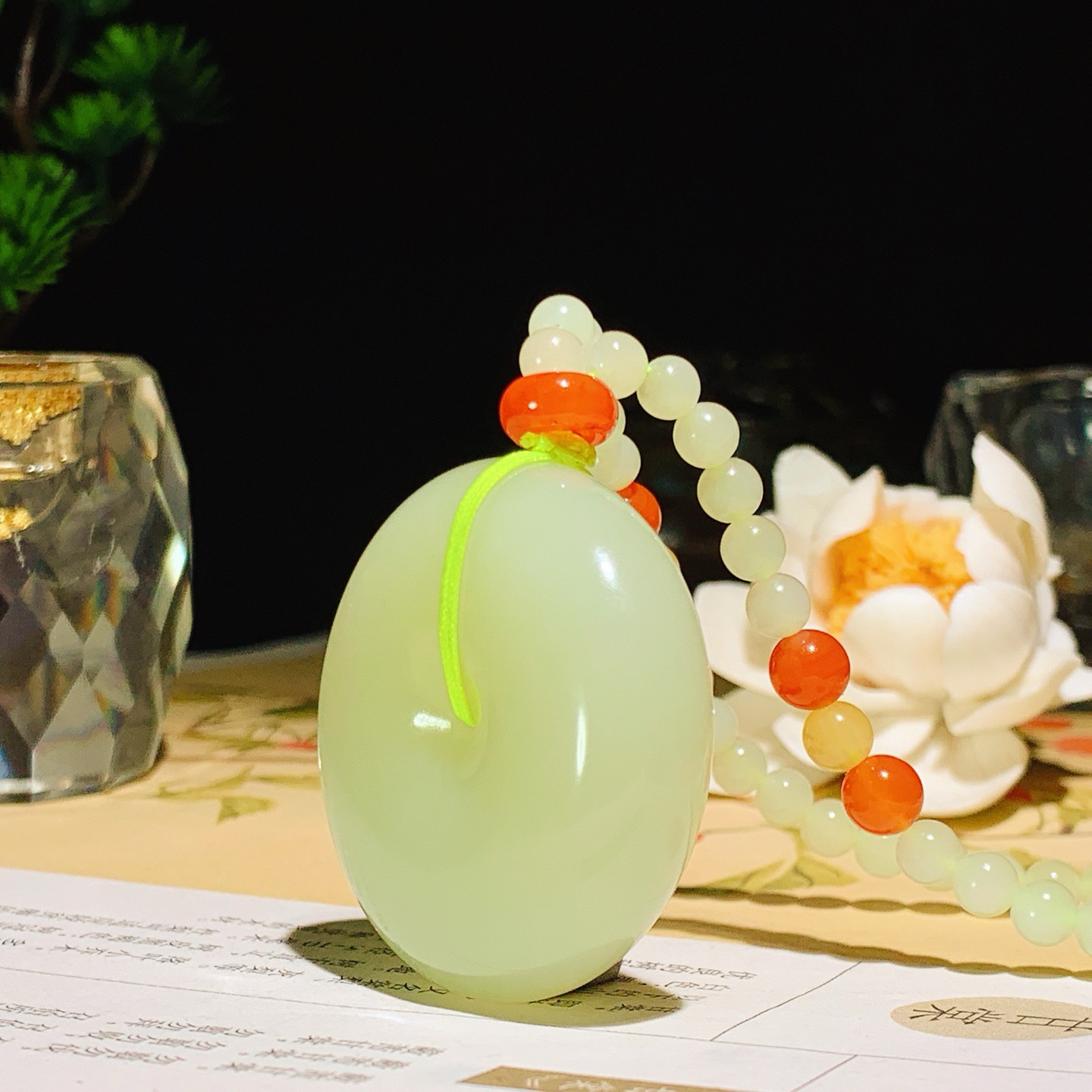 新疆和田玉若羌料平安扣挂件！尺寸40/13重67克 玉质细腻油润 底色纯净 脂粉好，品质好。lt260611