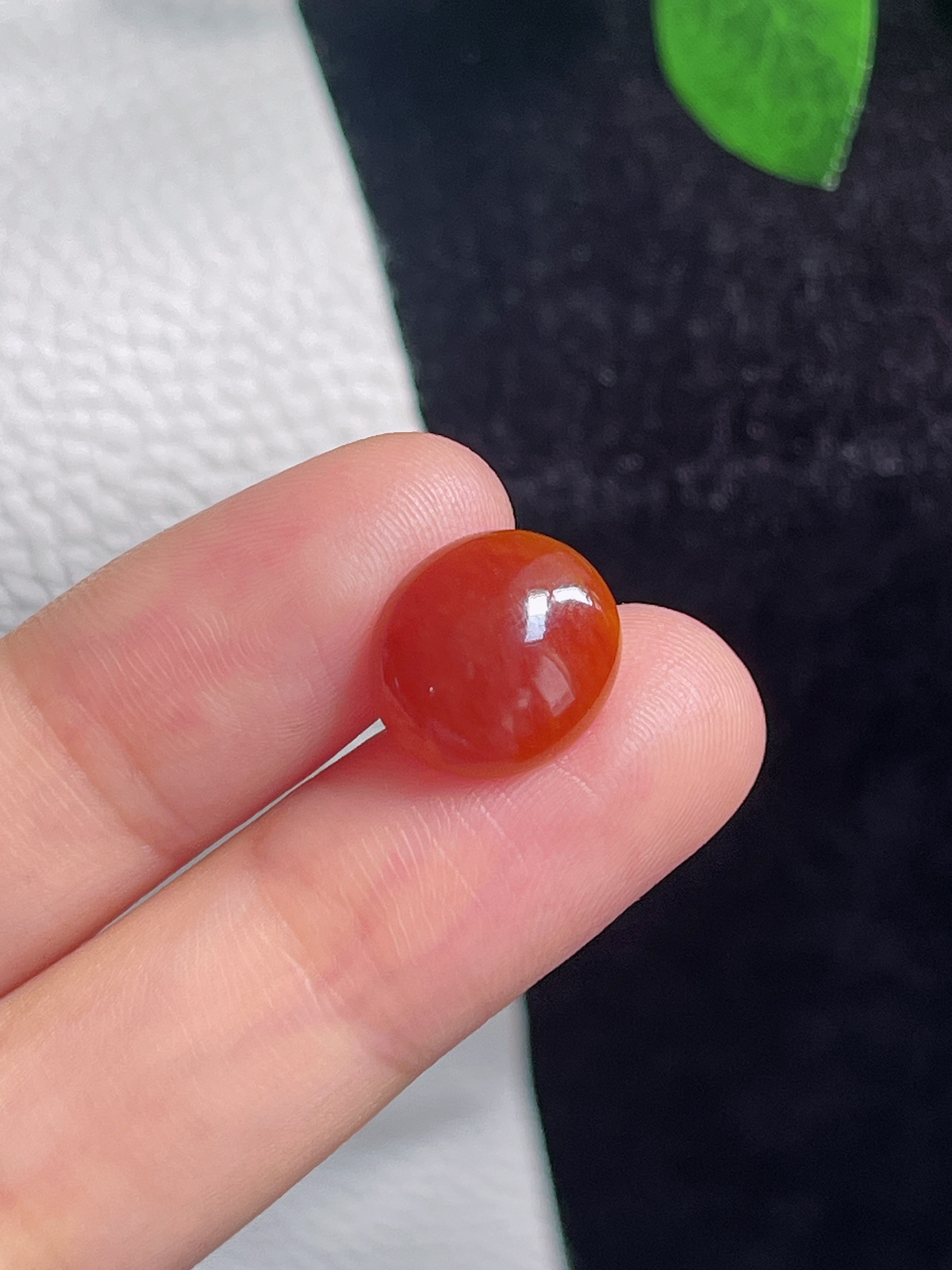 翡翠冰糯红翡蛋面