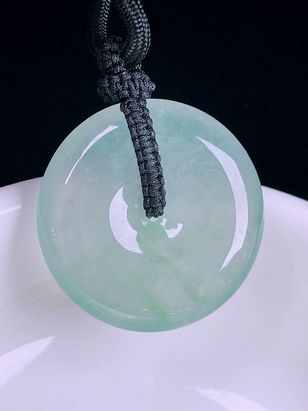 ️冰种平安扣，老种起光，细底通透，尺寸：27/6.2mm0612