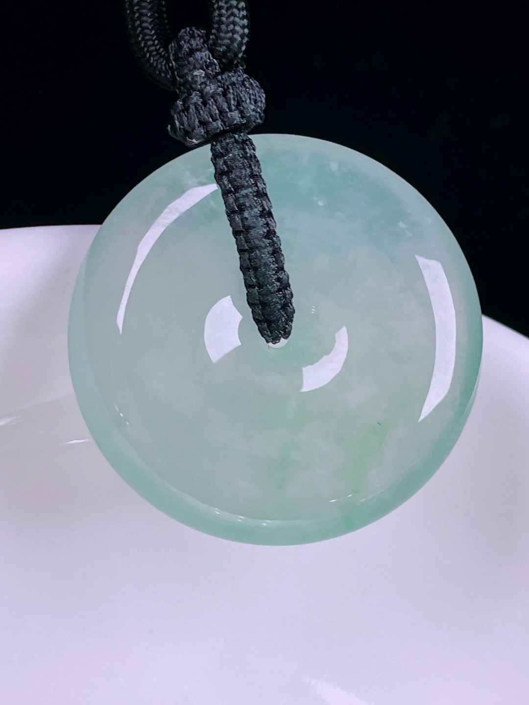 ️冰种平安扣，老种起光，细底通透，尺寸：27/6.2mm0612