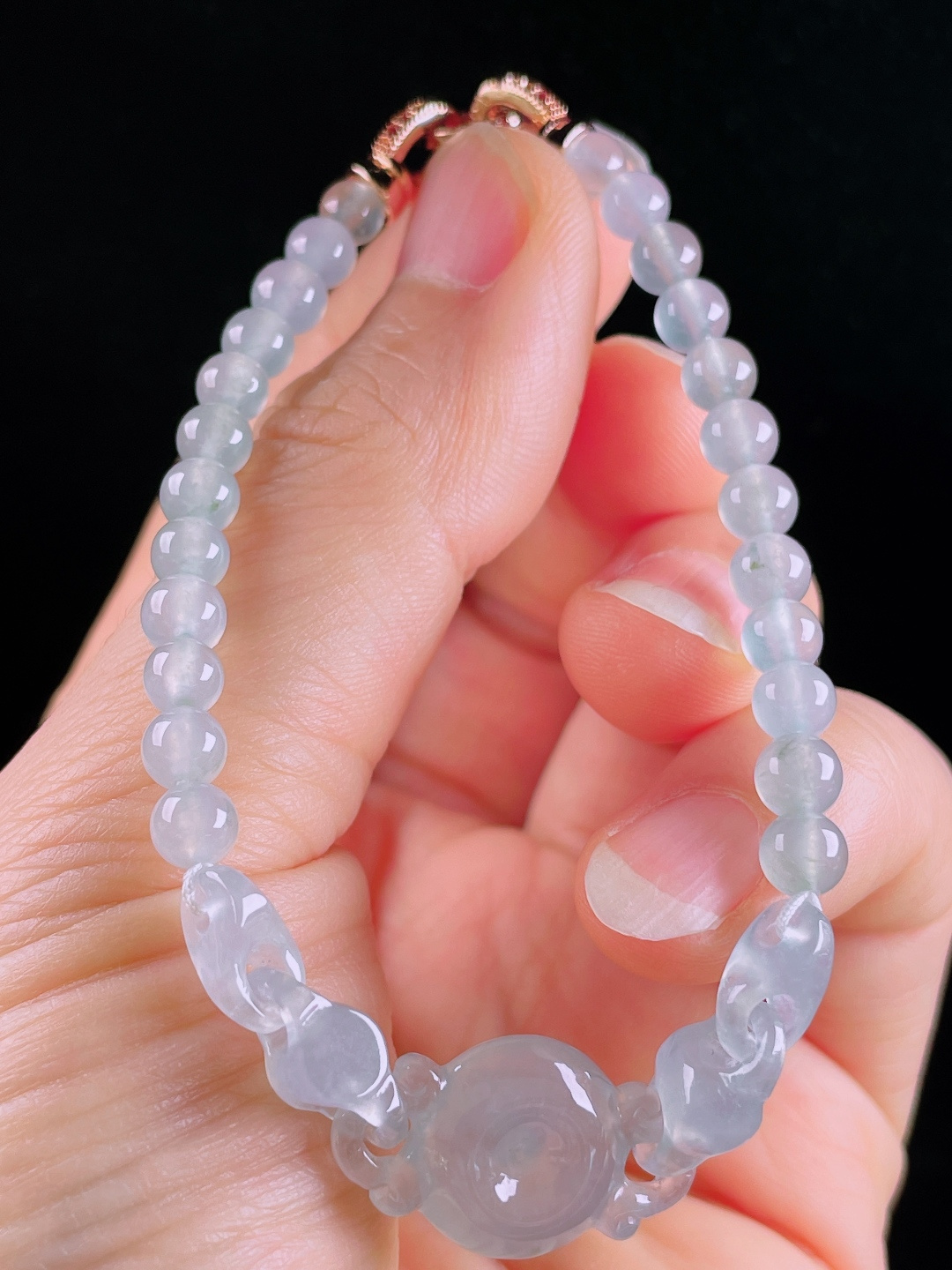 ️冰种手串，老种起光，细底通透，尺寸：13/5.9mm0611