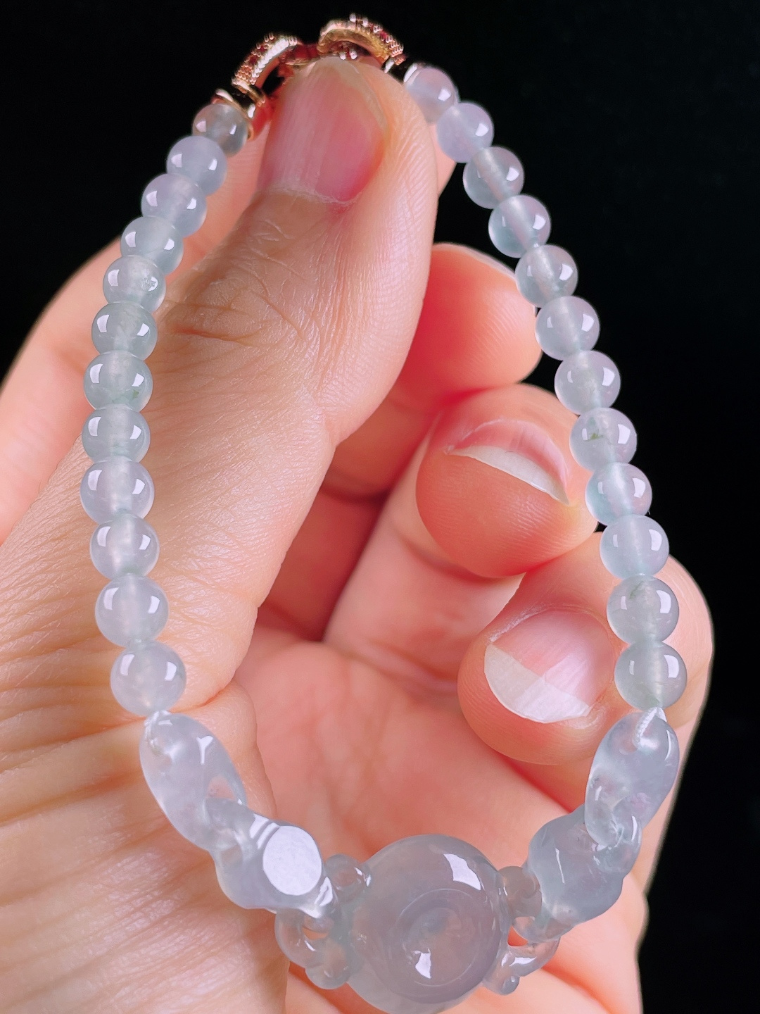 ️冰种手串，老种起光，细底通透，尺寸：13/5.9mm0611