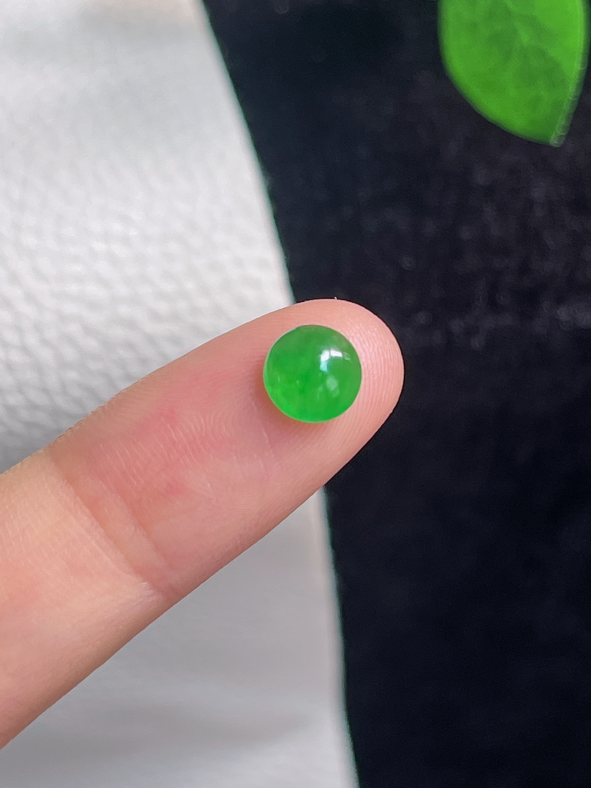 翡翠冰糯绿色蛋面