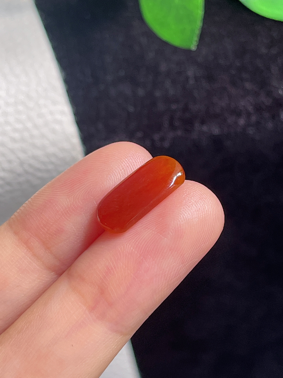 翡翠冰糯种红翡戒面