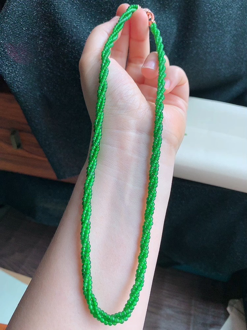 ️ 满绿珠链，包A附证书