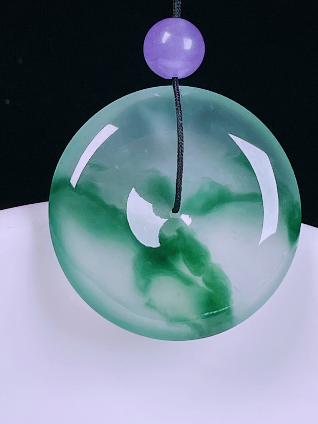 ️冰种平安扣，老种起光，细底通透，尺寸：27/5.4mm0611