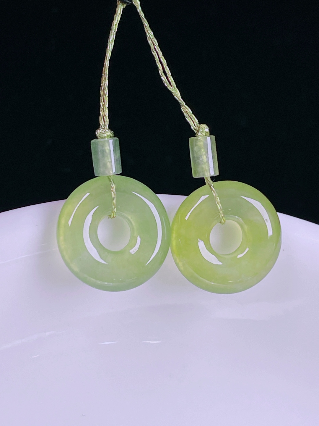 ️冰黄耳坠，老种起光，细底通透，尺寸：11.5/3.2mm0612