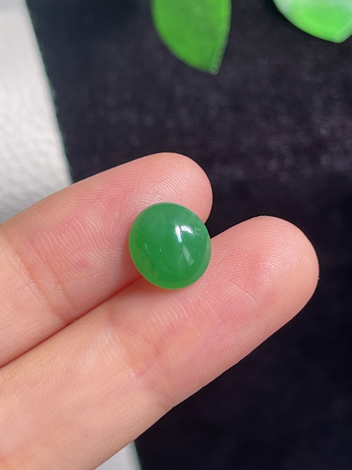 翡翠冰糯种绿色戒面