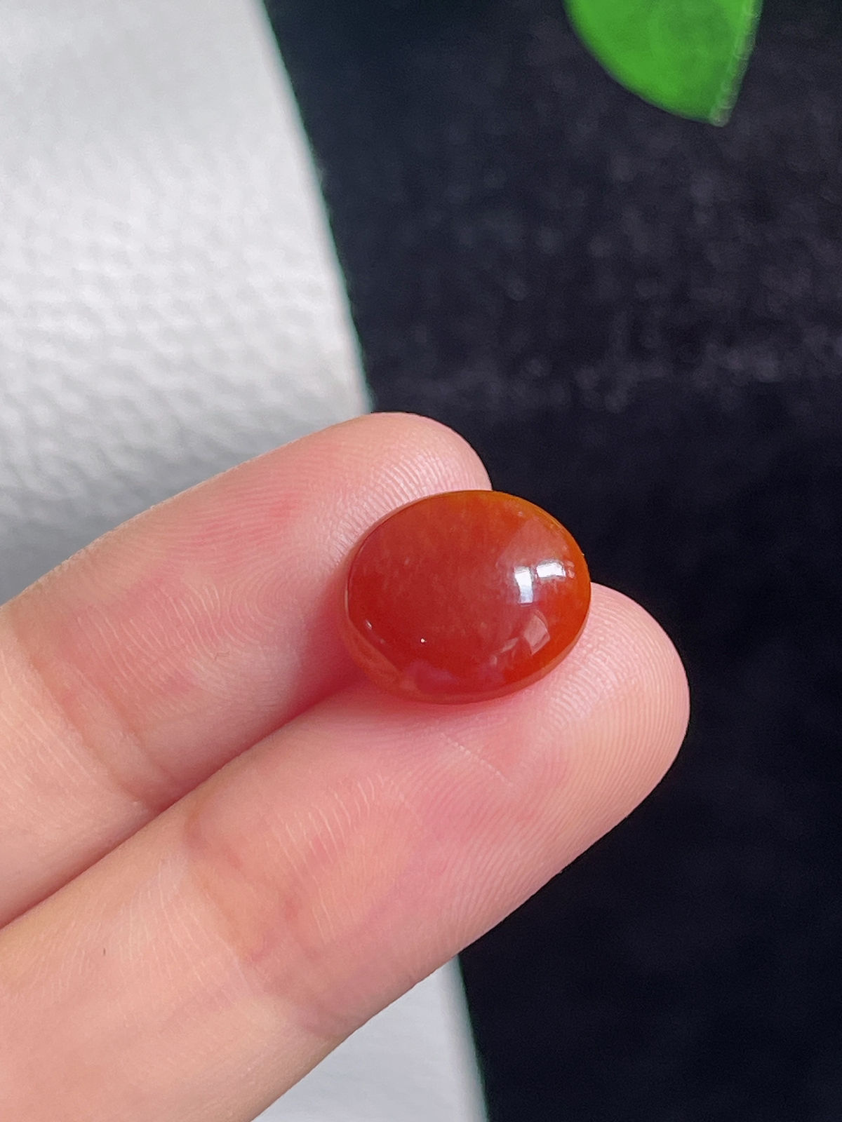 翡翠冰糯红翡蛋面