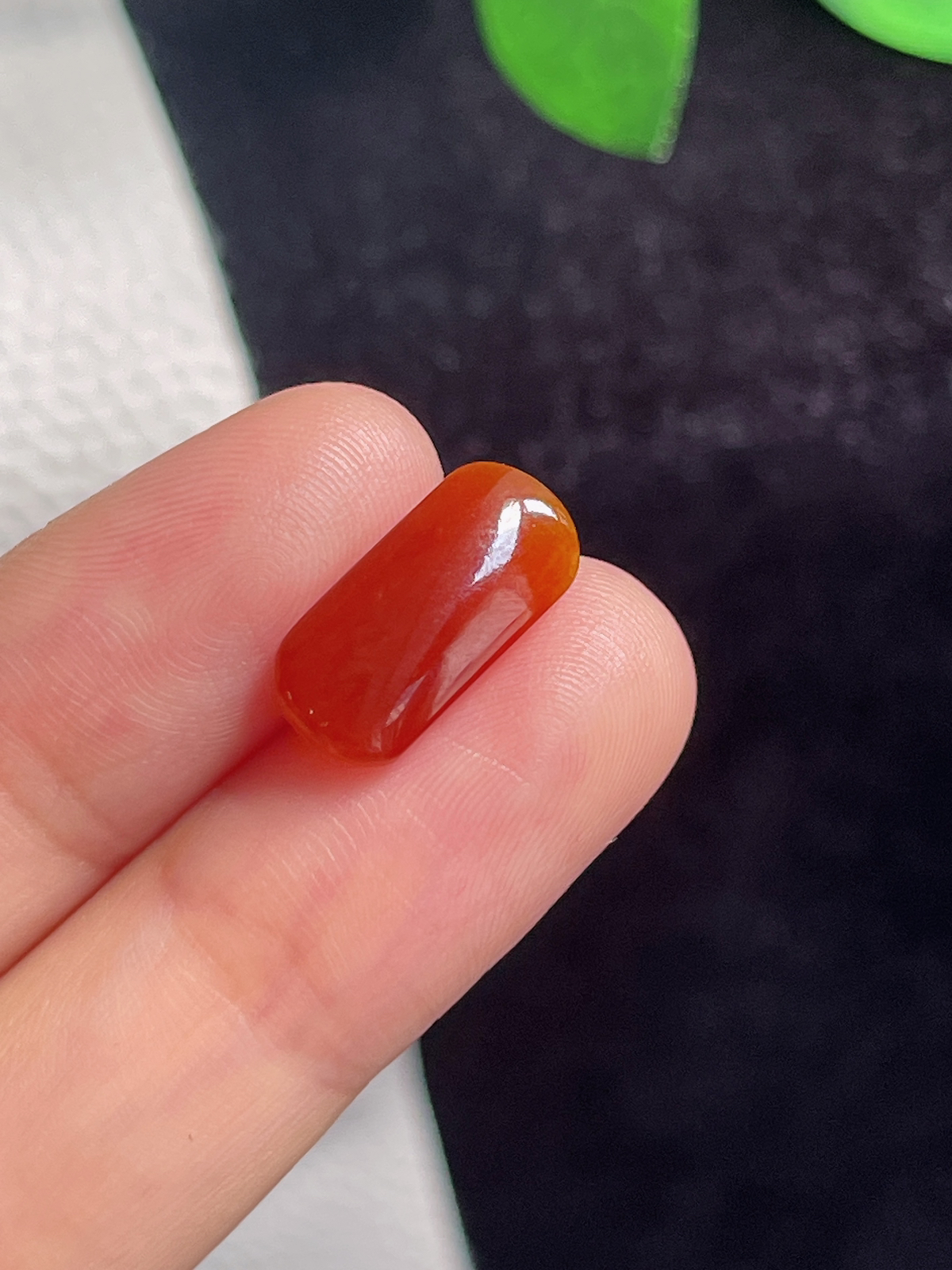 翡翠冰糯种红翡戒面