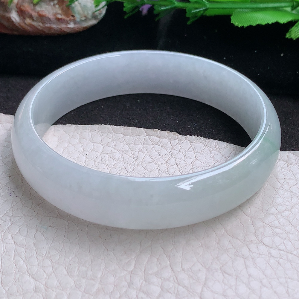 ee大圈口62.5*15.3*6.5轮胎镯 缅甸翡翠a货玉手镯 飘花胶感大气正圈玉手环