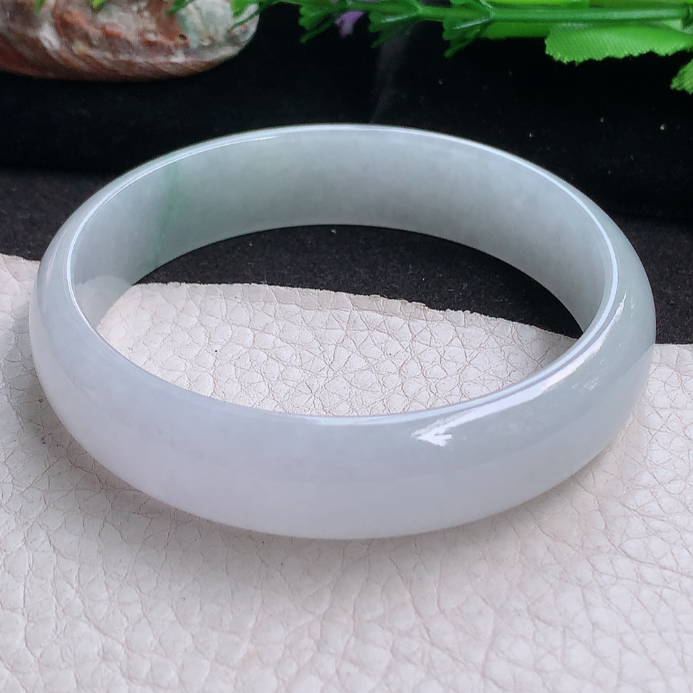 ee大圈口62.5*15.3*6.5轮胎镯 缅甸翡翠a货玉手镯 飘花胶感大气正圈玉手环
