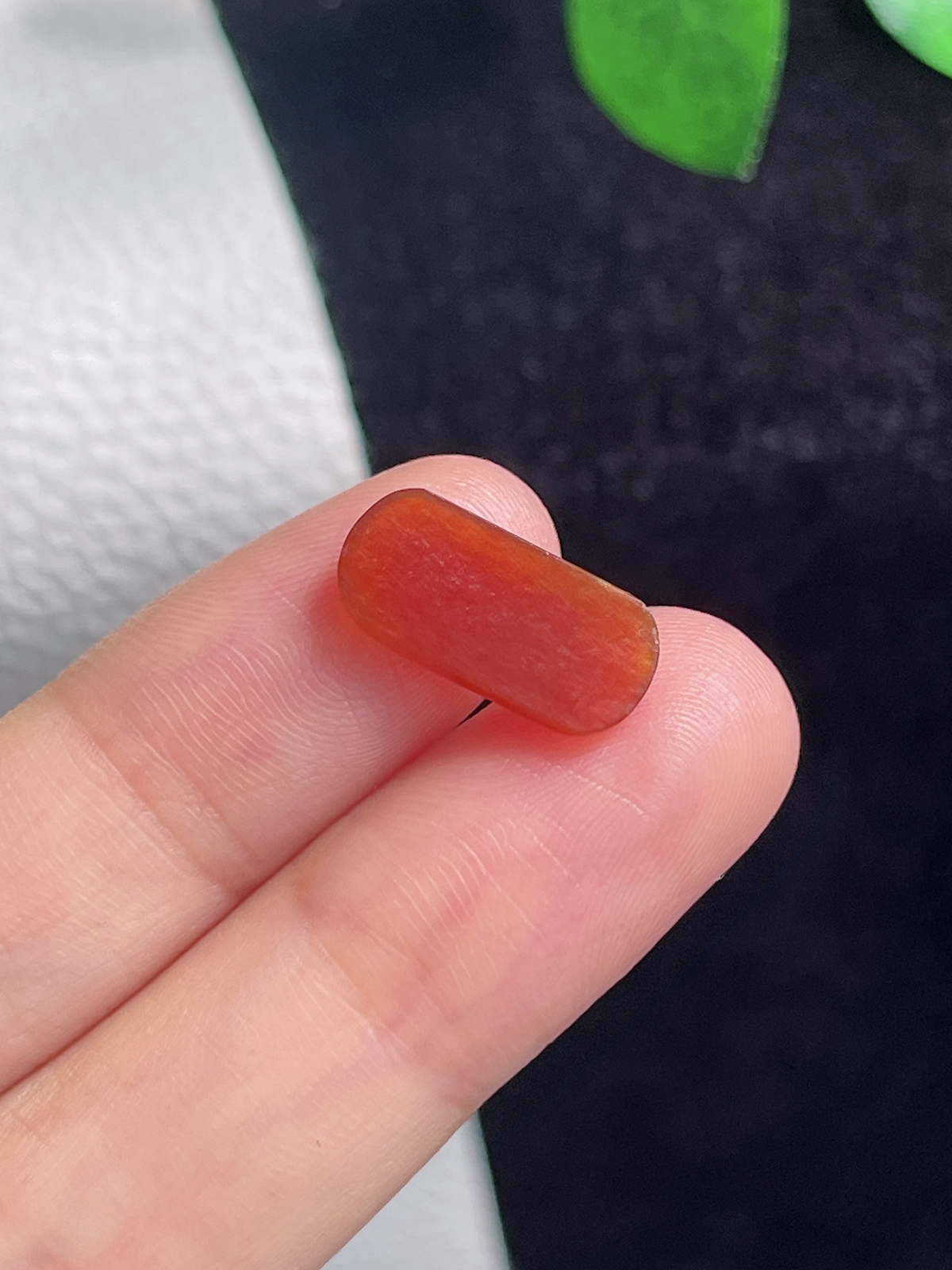 翡翠冰糯种红翡戒面