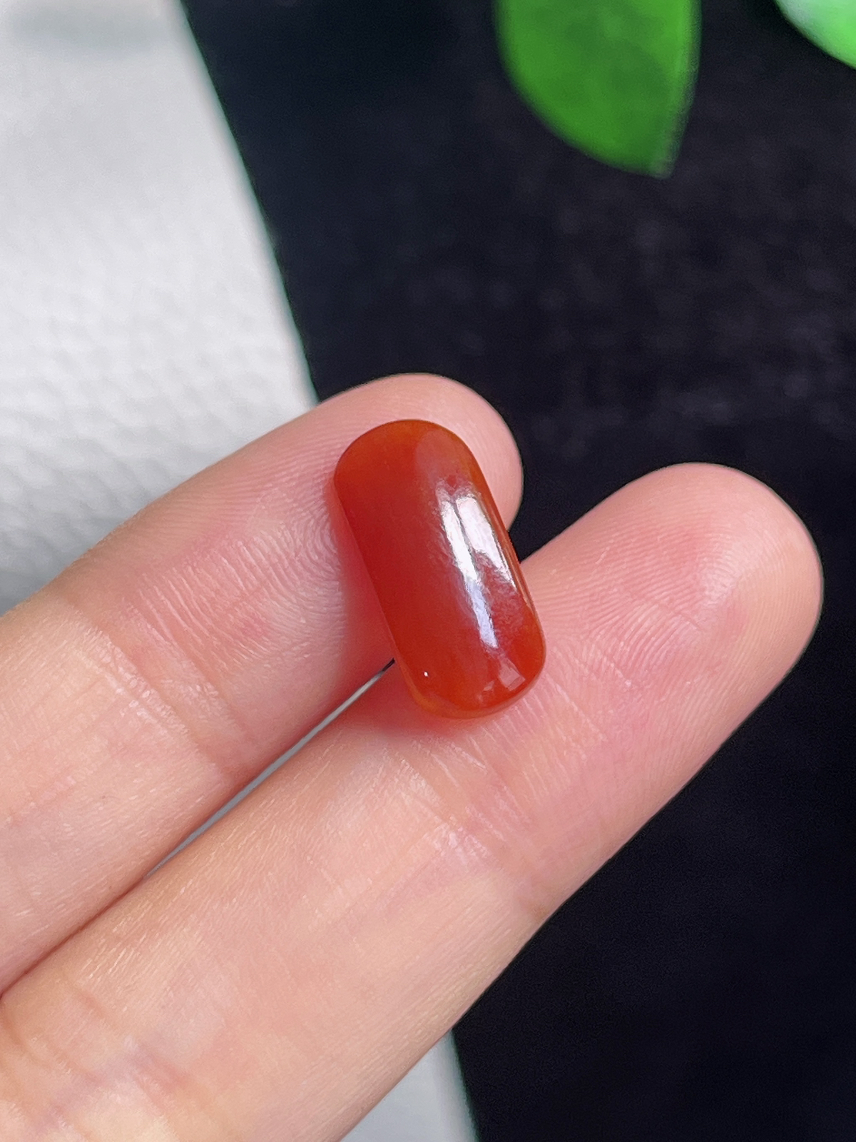 翡翠冰糯种红翡戒面