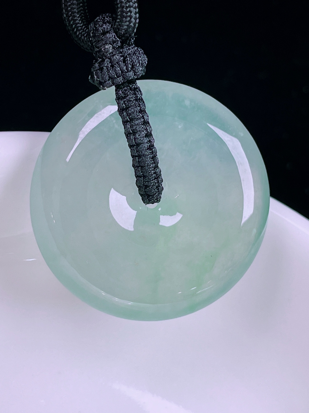 ️冰种平安扣，老种起光，细底通透，尺寸：27/6.2mm0612