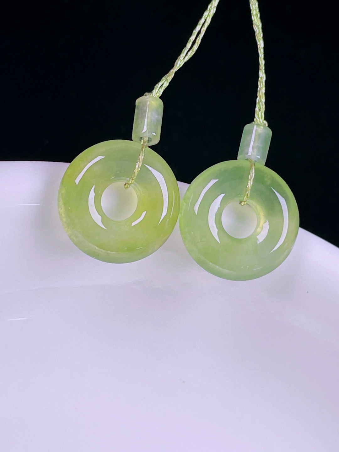 ️冰黄耳坠，老种起光，细底通透，尺寸：11.5/3.2mm0612