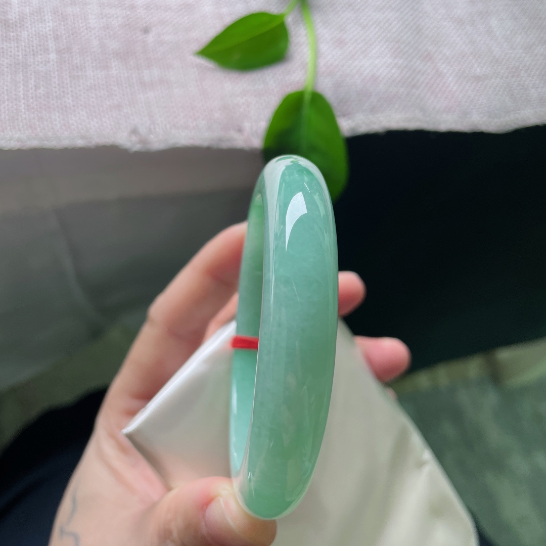 57.9/12.8/8.7，绿底正圈，水头好，种老，充满生机和活力，有纹，ss53753a