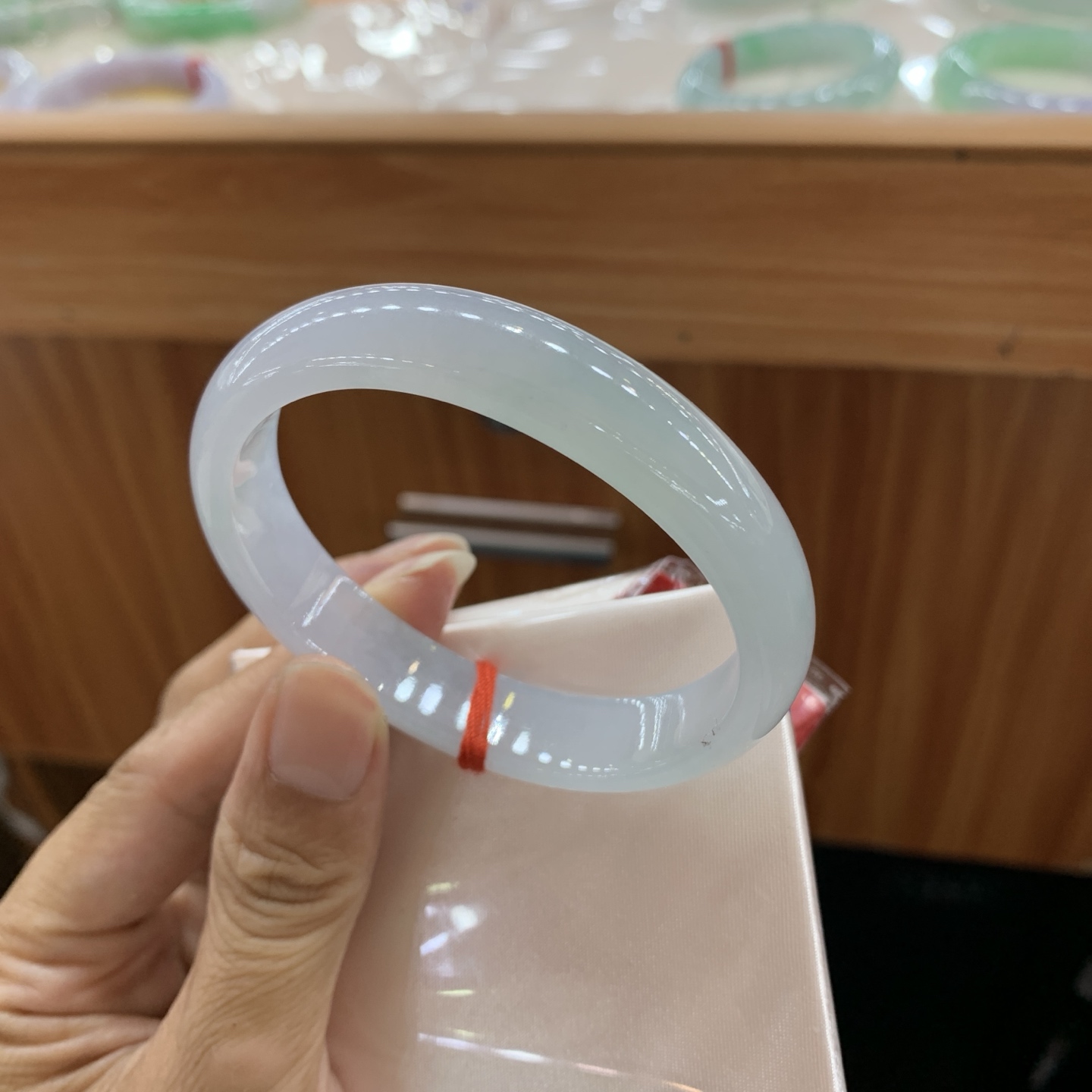 飘花贵妃翡翠手镯 56-48.3-12.2-6.8