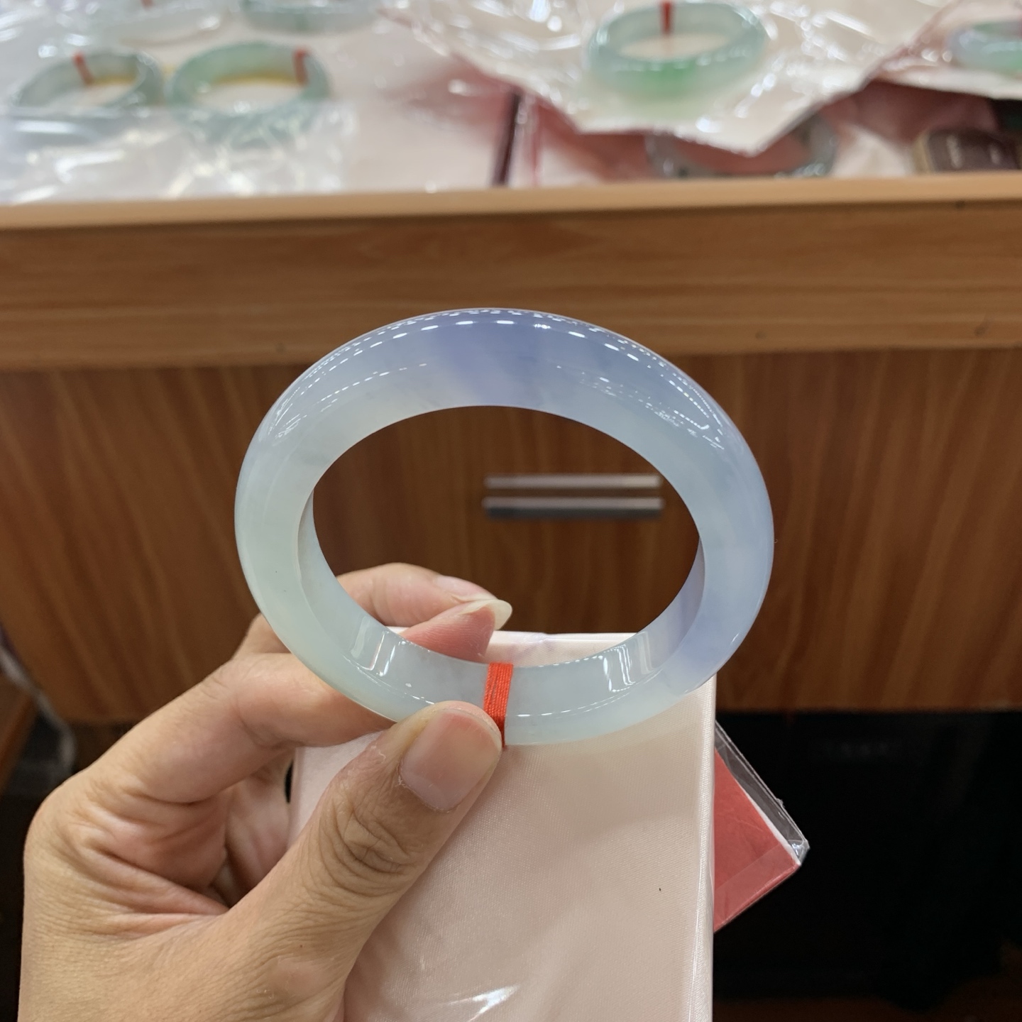 冰胶紫正圈翡翠手镯 54.6-11.8-9.3