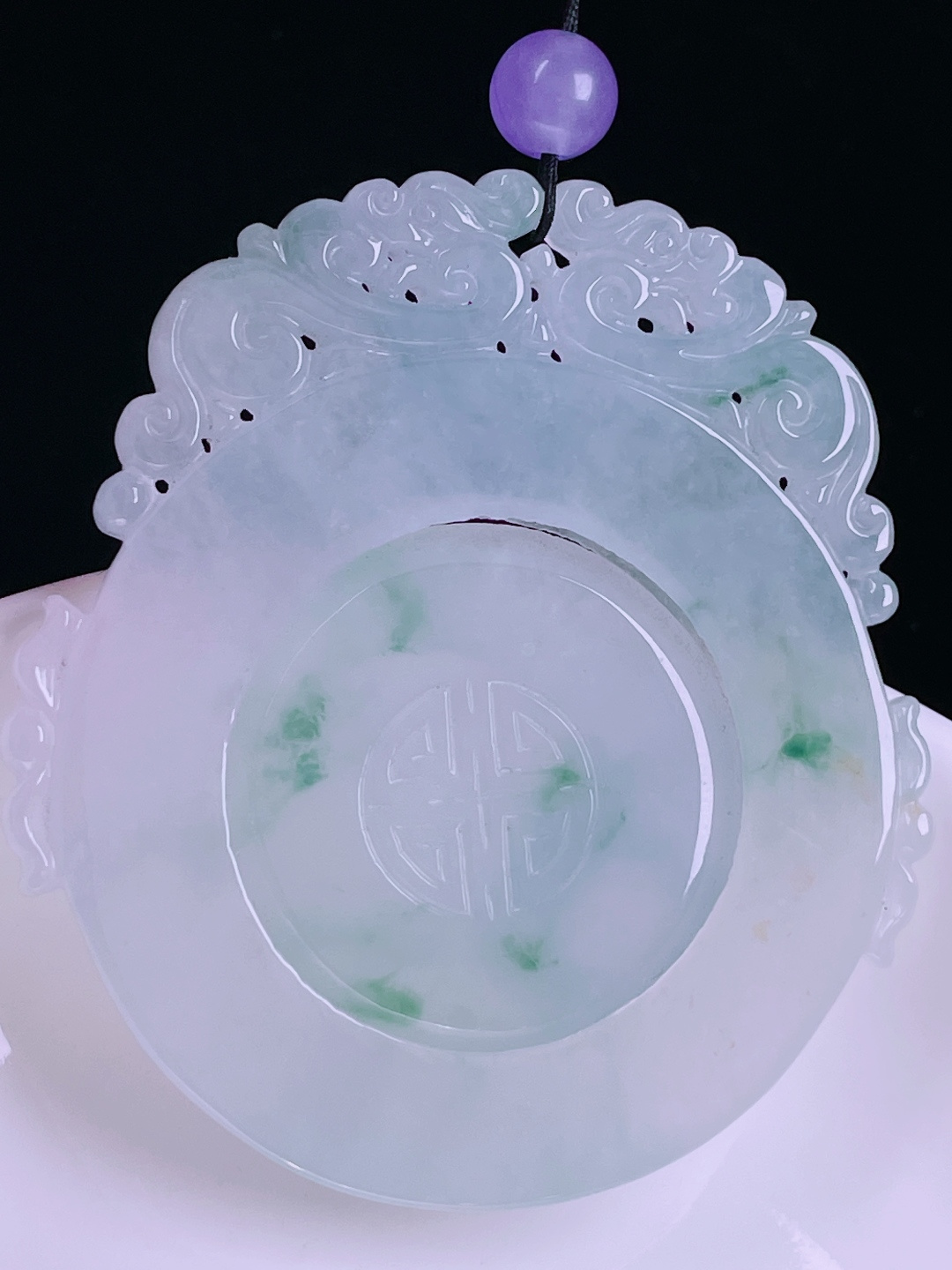 ️冰种福贝，老种起光，细底通透，尺寸：52.2/48/3.8mm0612