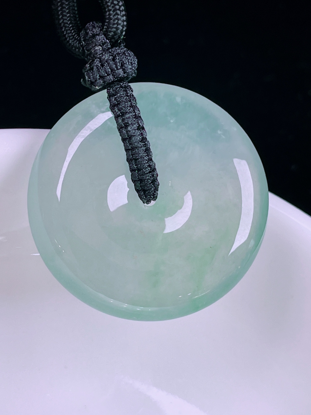 ️冰种平安扣，老种起光，细底通透，尺寸：27/6.2mm0612