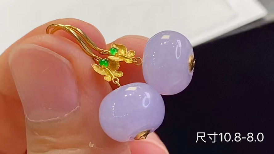 18k金+钻冰种耳勾，无裂，捡漏的来哦，10.8-8.0