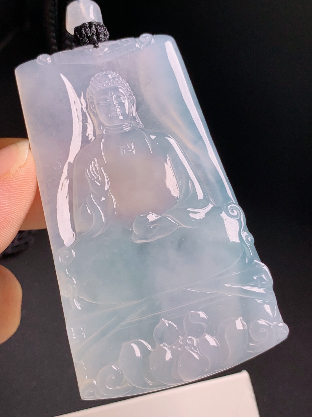 ️ 冰种大日如来方牌，冰润通透起光，寓意佛光普照福泽绵长 裸石66.5-38-5.5 430609