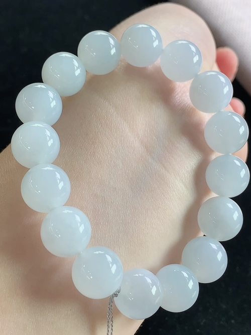 冰种玉珠手串，尺寸12.3mm，L12xtg